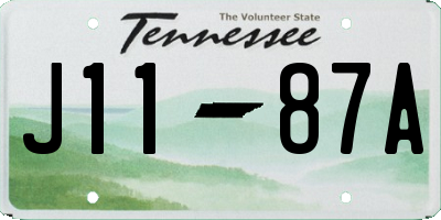 TN license plate J1187A