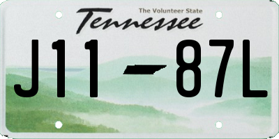 TN license plate J1187L