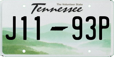 TN license plate J1193P