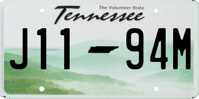 TN license plate J1194M