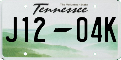 TN license plate J1204K