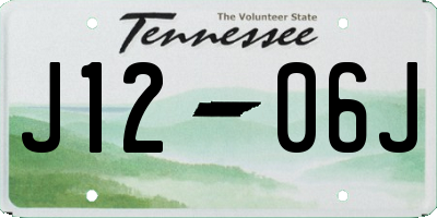TN license plate J1206J
