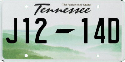 TN license plate J1214D