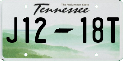 TN license plate J1218T