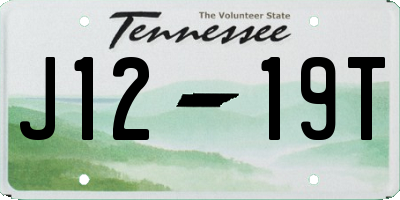 TN license plate J1219T