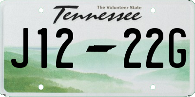 TN license plate J1222G