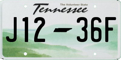 TN license plate J1236F