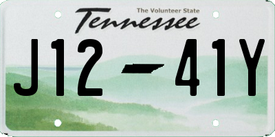TN license plate J1241Y