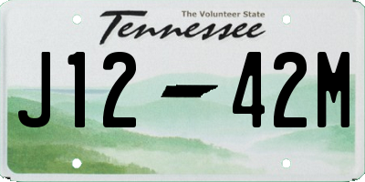 TN license plate J1242M