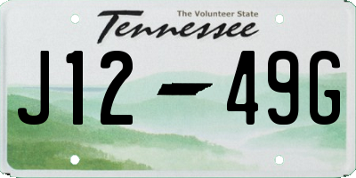 TN license plate J1249G
