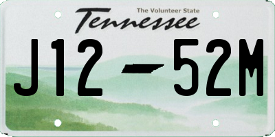TN license plate J1252M