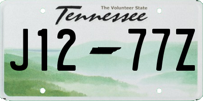 TN license plate J1277Z