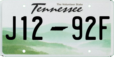 TN license plate J1292F
