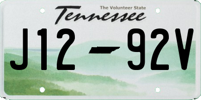 TN license plate J1292V