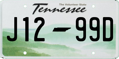 TN license plate J1299D