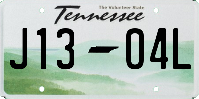 TN license plate J1304L