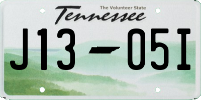 TN license plate J1305I