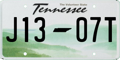 TN license plate J1307T