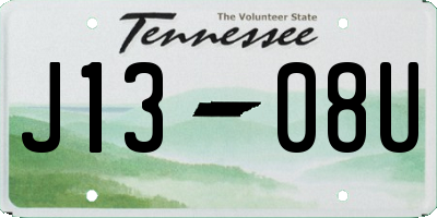 TN license plate J1308U