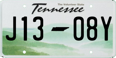 TN license plate J1308Y