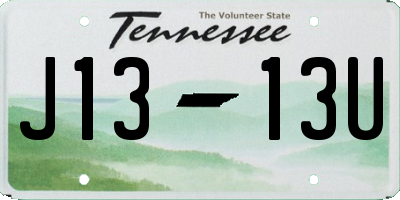 TN license plate J1313U