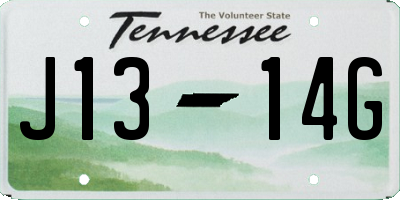 TN license plate J1314G