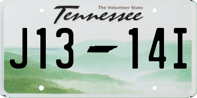 TN license plate J1314I