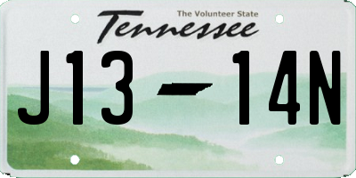 TN license plate J1314N