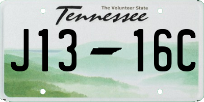 TN license plate J1316C