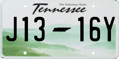 TN license plate J1316Y
