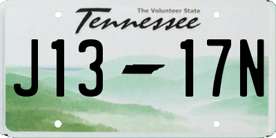 TN license plate J1317N