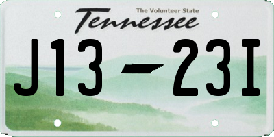 TN license plate J1323I