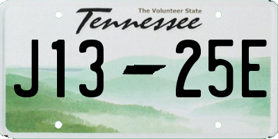 TN license plate J1325E