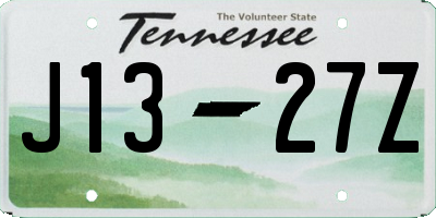 TN license plate J1327Z