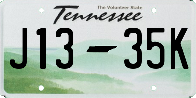 TN license plate J1335K