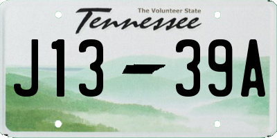 TN license plate J1339A