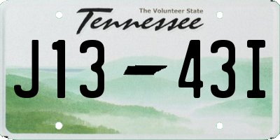 TN license plate J1343I