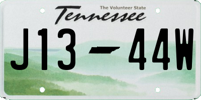 TN license plate J1344W