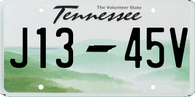 TN license plate J1345V