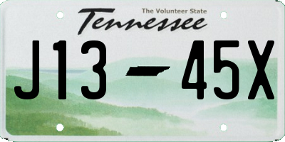 TN license plate J1345X