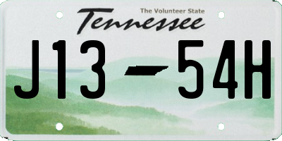 TN license plate J1354H