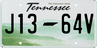 TN license plate J1364V