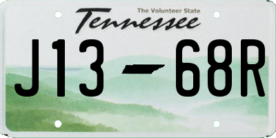 TN license plate J1368R
