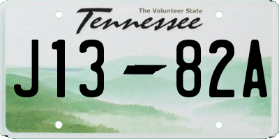 TN license plate J1382A