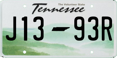 TN license plate J1393R