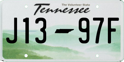 TN license plate J1397F