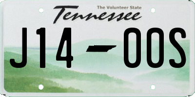 TN license plate J1400S
