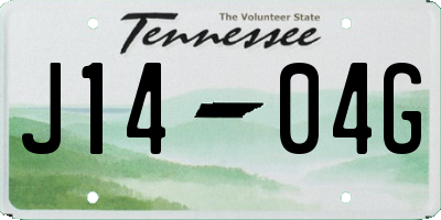 TN license plate J1404G