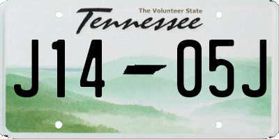 TN license plate J1405J