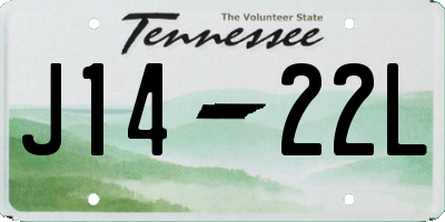 TN license plate J1422L